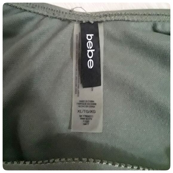 BEBE One Piece Swimsuit Fatigue Green Bathing Suit Size XL Beach Swimwear Summer - Picture 6 of 8